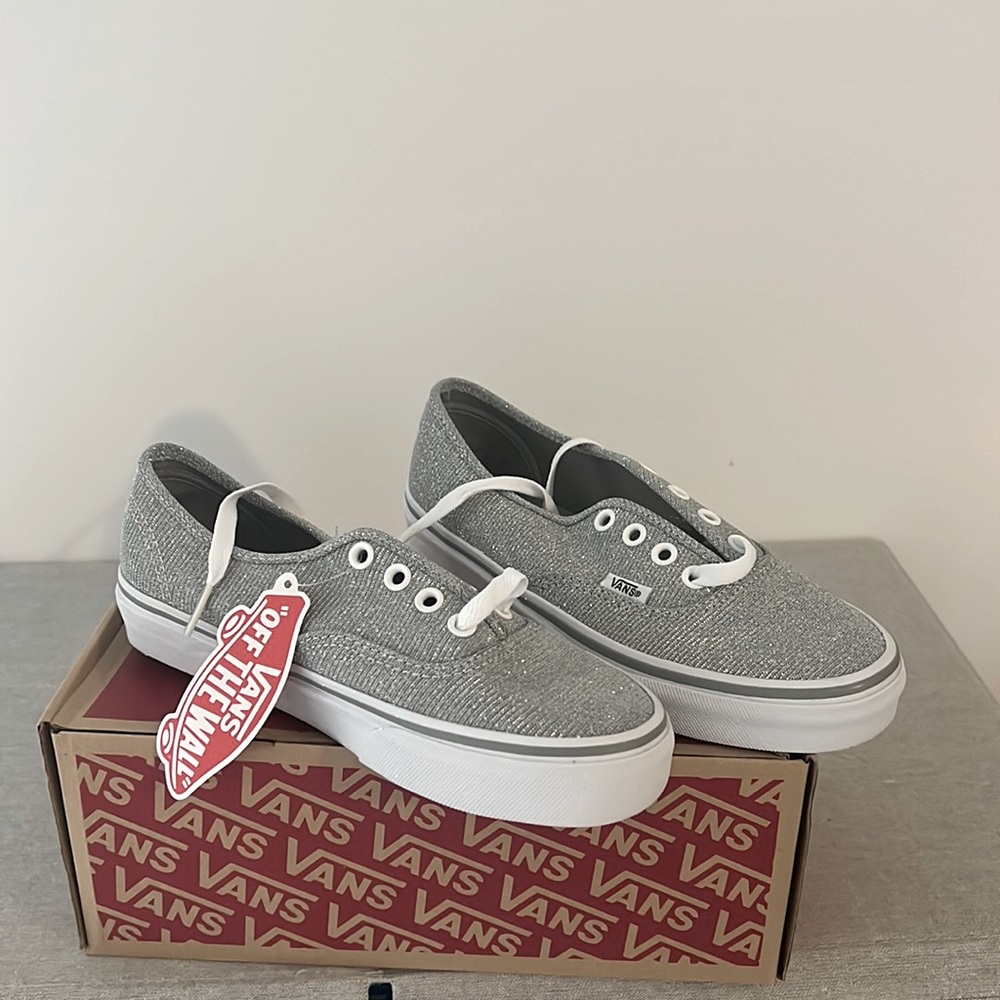 NWT Shimmer Silver Vans